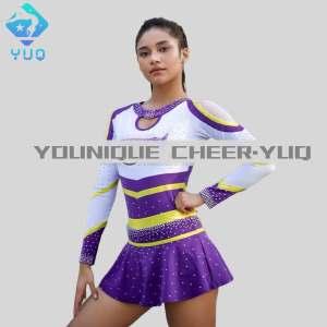 YUQ All Star Purple and White Cheerleading Uniform