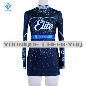 YUQ All Star Rhinestone Long Sleeve Breathable High Quality Cheerleading Uniform