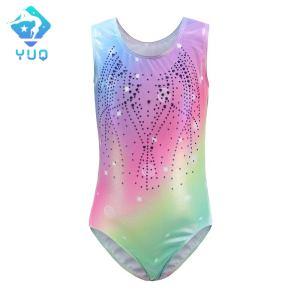 YUQ Sleeveless Gymnastics Leotard with Laser Printed Design